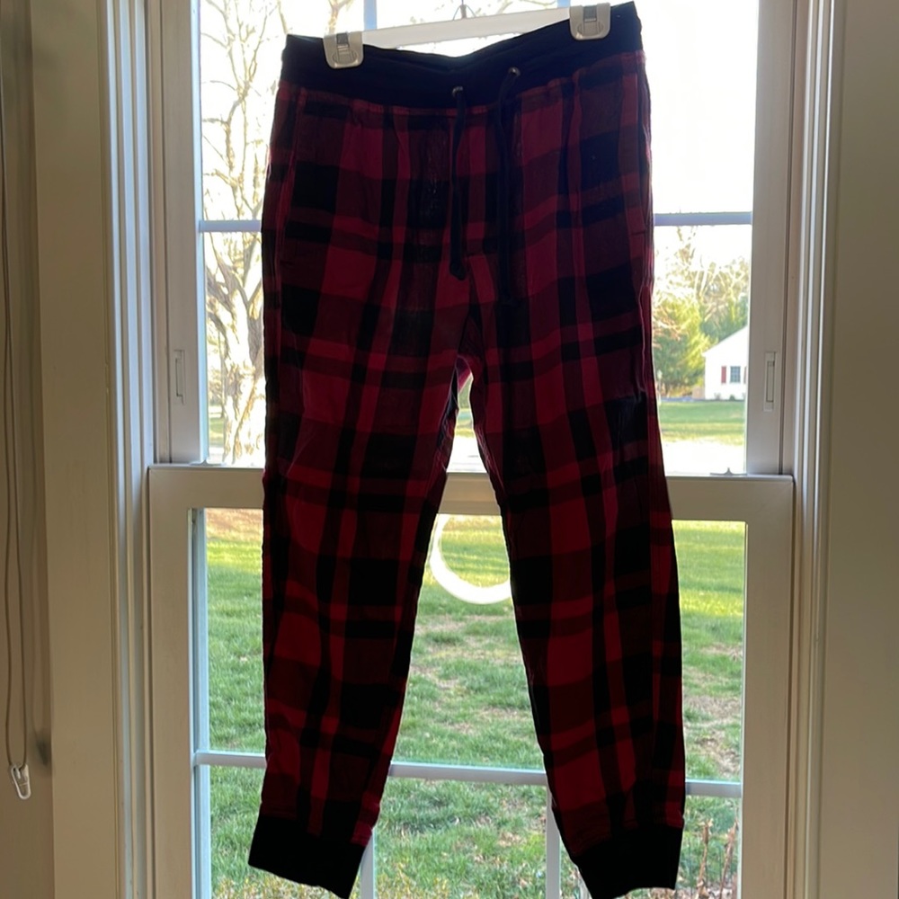 American Eagle Plaid Drawstring flannel jogger bottoms size S